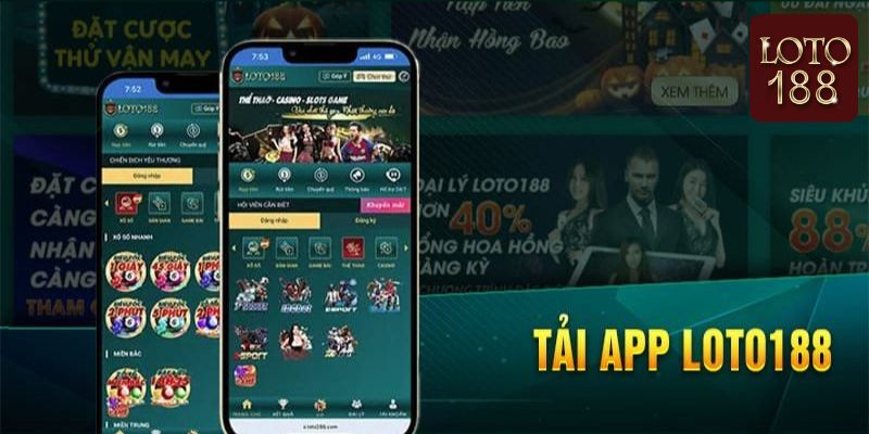 Giao diện tải app loto188 bắt mắt, hiện đại